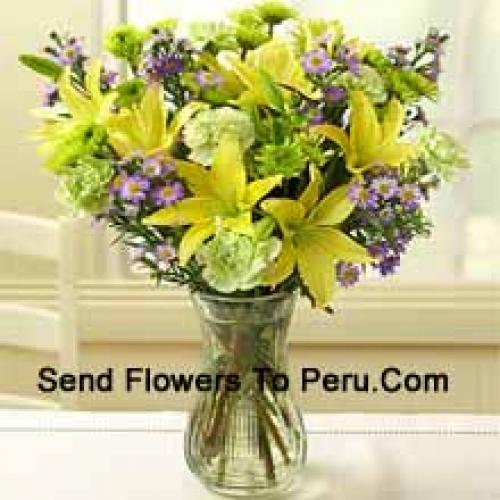 Beautiful Yellow Lilies with Assorted Flowers