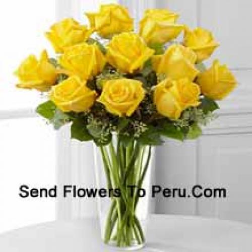 Pretty 12 Yellow Roses