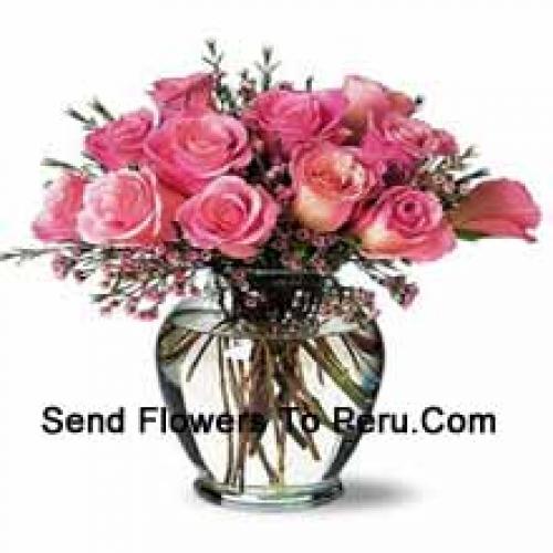 Alluring 12 Pink Roses