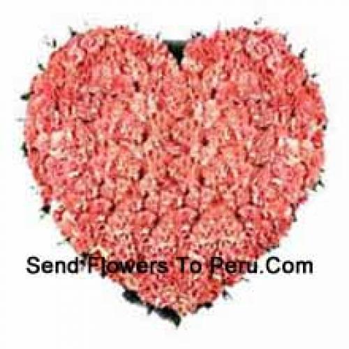 100 Pink Heart Carnations