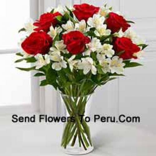 Elegant 6 Red Roses 